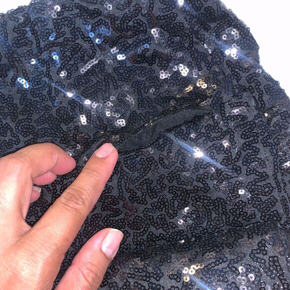 Tipsy Elves Leggings Women M Black Sequin High Waist Stretch Bling, PARTY WEAR - Picture 8 of 10